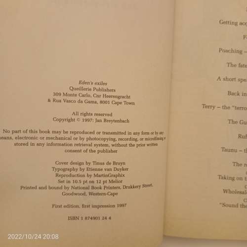 Eden`s Exiles: One soldier`s fight for paradise - Jan Breytenbach