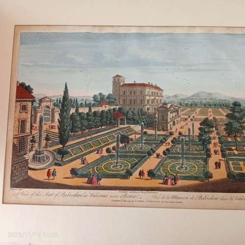 A View of the Seat of Belvedere in Vaticano near Rome. Vue de la Maison de Belvedere dans la Vatican