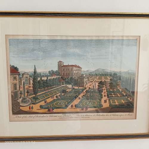 A View of the Seat of Belvedere in Vaticano near Rome. Vue de la Maison de Belvedere dans la Vatican