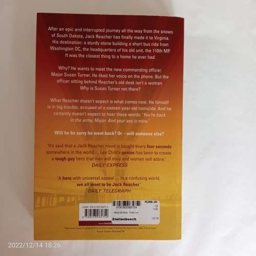 Never Go Back - Lee Child  (Paperback)