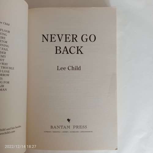 Never Go Back - Lee Child  (Paperback)