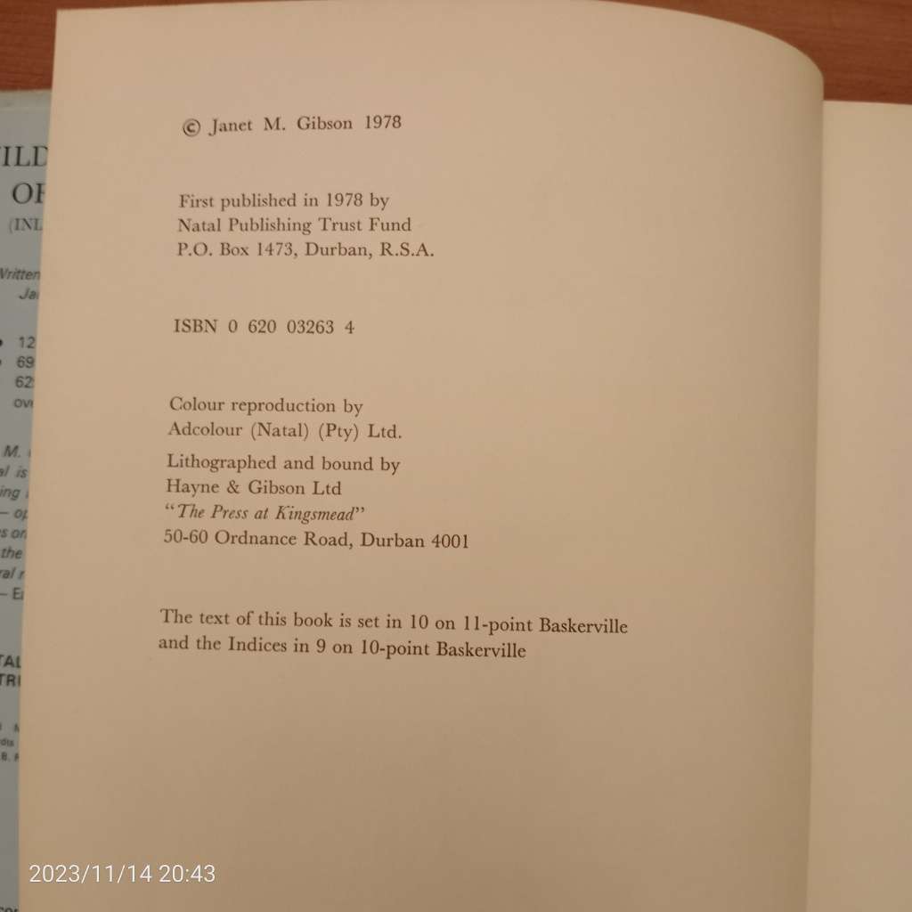 CLEARANCE! Wild Flowers of Natal (inland region) - Janet M. Gibson