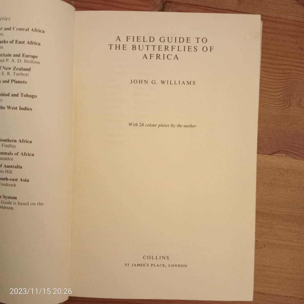 CLEARANCE! A Field Guide to the Butterflies of Africa - John George Williams