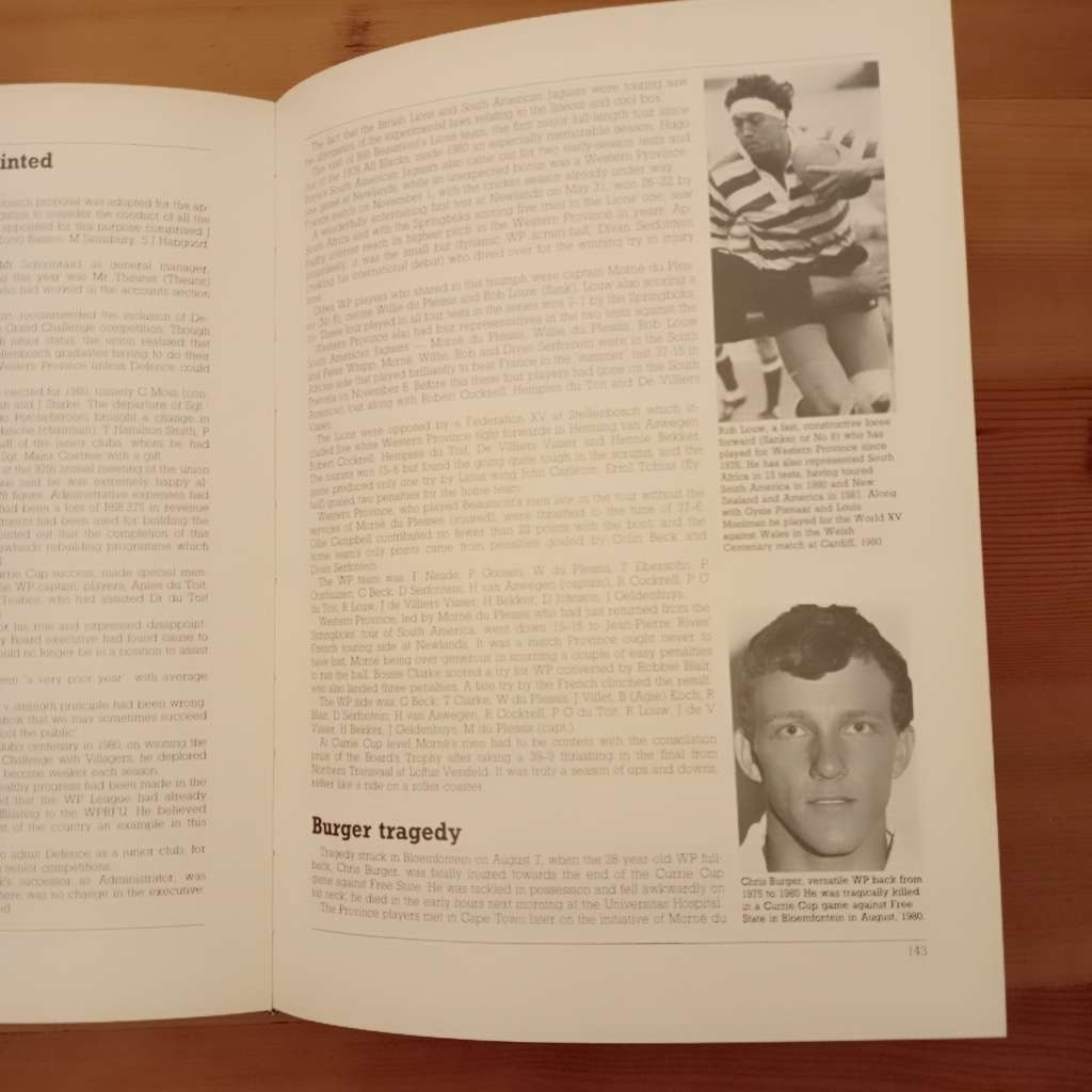 W.P. Rugby Centenary 1883 - 1983 - A.C. Parker