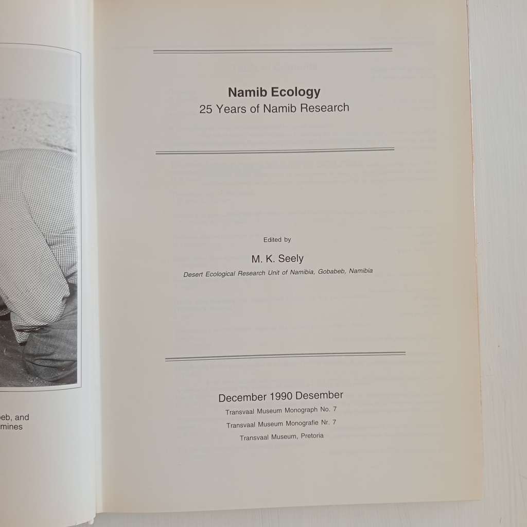 Namib ecology: 25 years of Namib research (Transvaal Museum monograph No. 7)