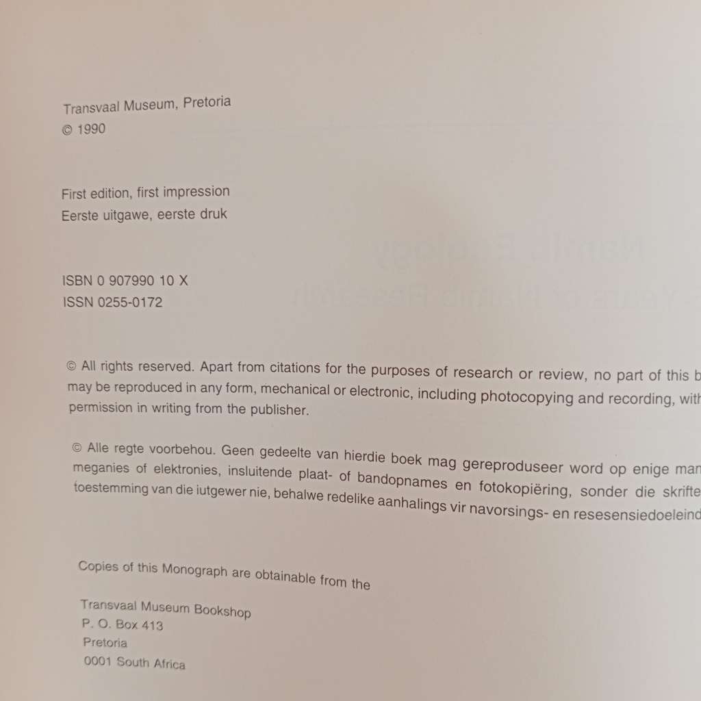 Namib ecology: 25 years of Namib research (Transvaal Museum monograph No. 7)