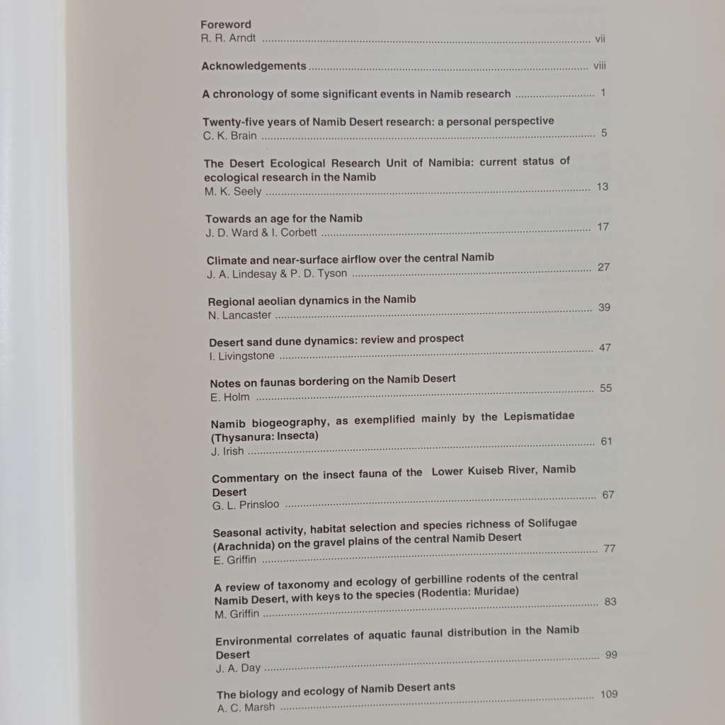 Namib ecology: 25 years of Namib research (Transvaal Museum monograph No. 7)