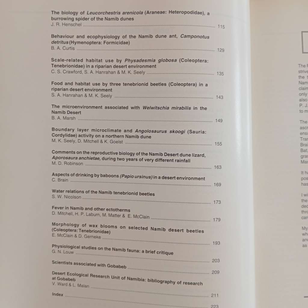 Namib ecology: 25 years of Namib research (Transvaal Museum monograph No. 7)