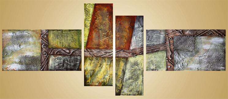 Original by Mario Pelser - Abstract  - 4 Panel Group Painting - size 1680 x 700