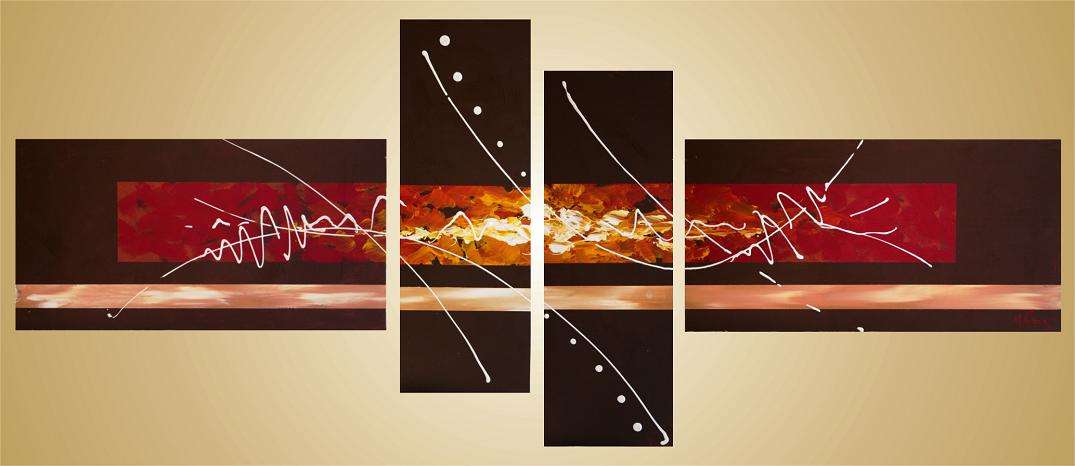 Original by Mario Pelser - Abstract  - 4 Panel Group Painting - size 1680 x 700