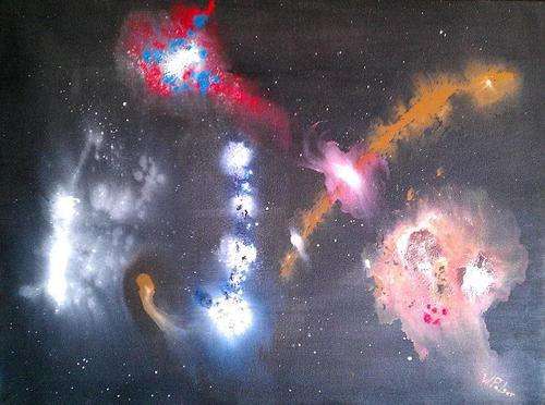 INVESTMENT ARTWORK - Original Waldo Pelser (1976-) "Night Sky" 80cm x 60cm