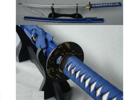 WARRIOR SAMURAI KATANA - FULL TANG - BATTLE READY - BLUE!!