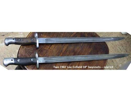 Lee Enfield 18 inch 1907 bayonets x 2 as ONE item