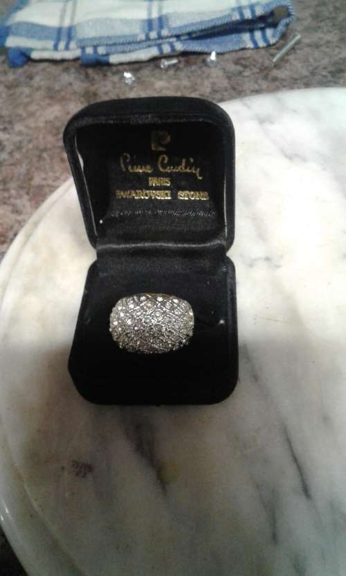 PIERRE CARDIN (PARIS)RING SIZE 7 WITH SWAROVSKI STONES
