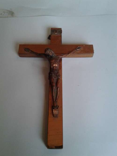 JESUS ON THE CROSS (COPPER ON WOOD)