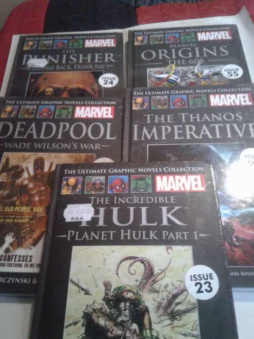 5X THE ULTIMATE GRAPHIC NOVELS MARVELCOMICS COLLECTION (HARDCOVER )TO CHOSE OR TAKE ALLVALUED AT R11
