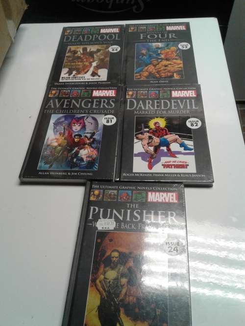 5X THE ULTIMATE GRAPHIC NOVELS MARVELCOMICS COLLECTION (HARDCOVER )TO CHOSE OR TAKE ALLVALUED AT R11