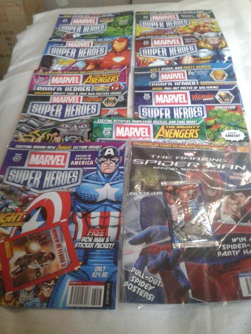 10 X DIFFERENT ISSUES OF MARVEL SUPERHEROES  MAGAZINES,ONE BID