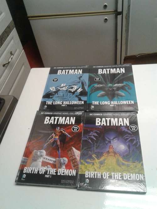 4 X D.C. BATMAN HARDVOVER COMICS (THE LONG HALLOWEEN PART 1&2,BIRTH OF DEMON 1&2)ONE BID