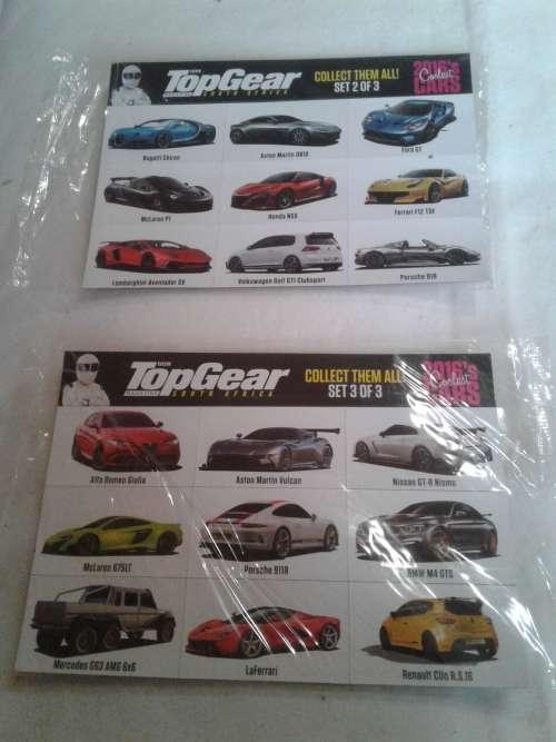 TWO SETS OF TOP GEAR 2016 COOLEST CARS  (SET 2 OF 3 AND SET 3 OF 3),ONE BID-MAGNETIC