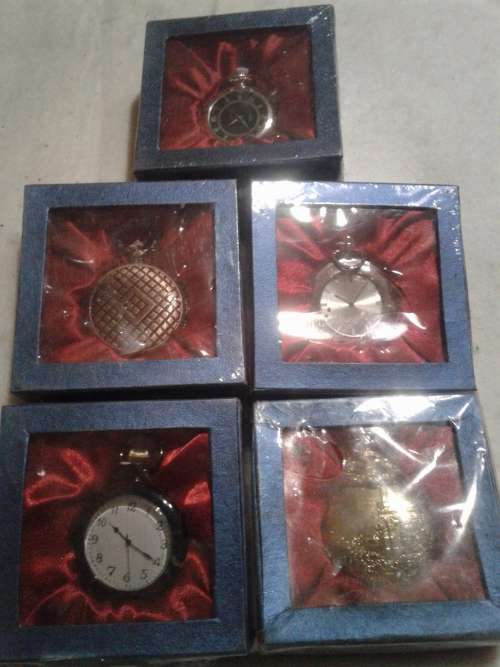 5 X STUNNING METAL CLASSIC QUARTZ POCKETWATCH  (TO CHOSE OR TAKE ALL )