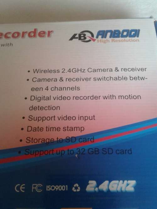 2,4 GHZ HIGH RESOLUTION MOVEMENT VIDEO RECORDER INCL.4 CAMERAS