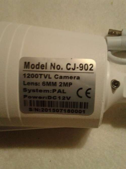 1200 TVL,2MP CJX INFRARED WATERPROOF CAMERA-6MM LENS