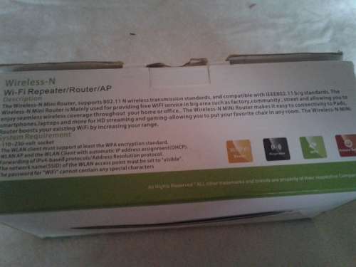 WIRELESS -N WI-FI REPEATER/ROUTER/AP