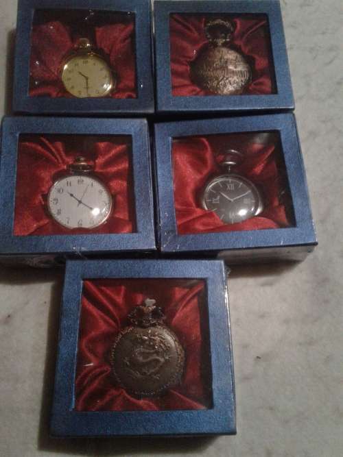5 X STUNNING CLASSIC METAL POCKETWATCH  (TO CHOSE OR TAKE ALL)