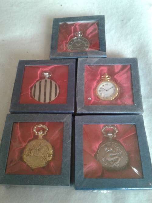 5 X CLASSIC METAL QUARTZ POCKETWATCH  (TO CHOSE OR TAKE ALL )