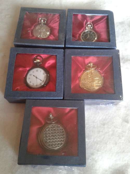 5 X CLASSIC METAL QUARTZ POCKETWATCH  (TO CHOSE OR TAKE ALL )