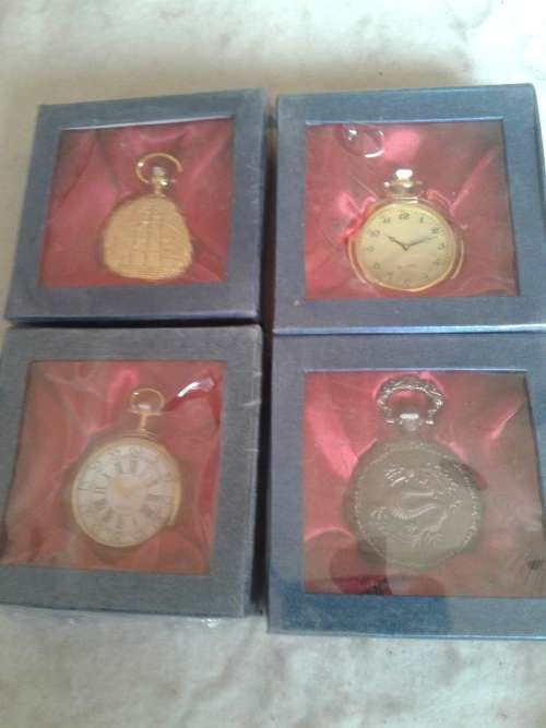 4 X STUNNING CLASSIC METAL QUARTZ POCKETWATCH  (TO CHOSE OR TAKE ALL )