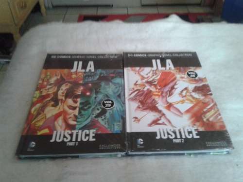 D.C. HARDCOVER GRAPHIC COMICS (JLA JUSTICE PART 1 &2)ONE BID FOR BOTH