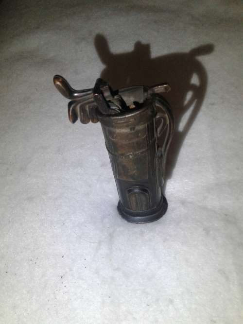 BRASS FLINT LIGHTER,GOLF TYPE-MADE IN USA
