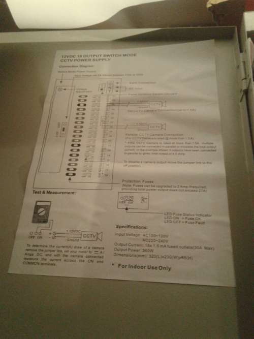 12 VDC,18 OUTPUT SWITCH MODE CCTV POWER SUPPLY