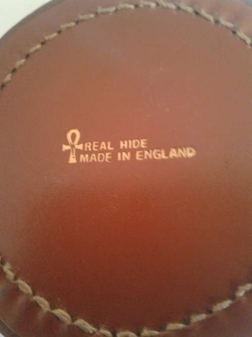 REAL HIDE,MADE IN ENGLAND ROUND CONTAINER