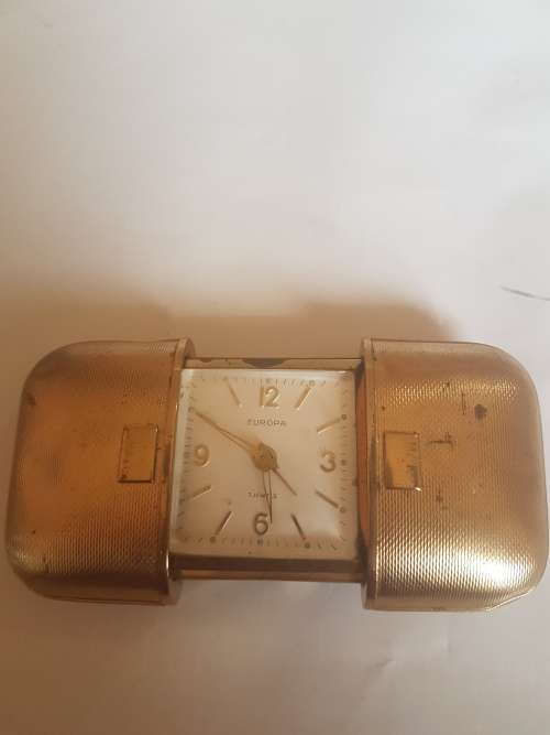 7 JEWELS EUROPA MECHANISM CLOCK IN BUILT IN GOLD CASE