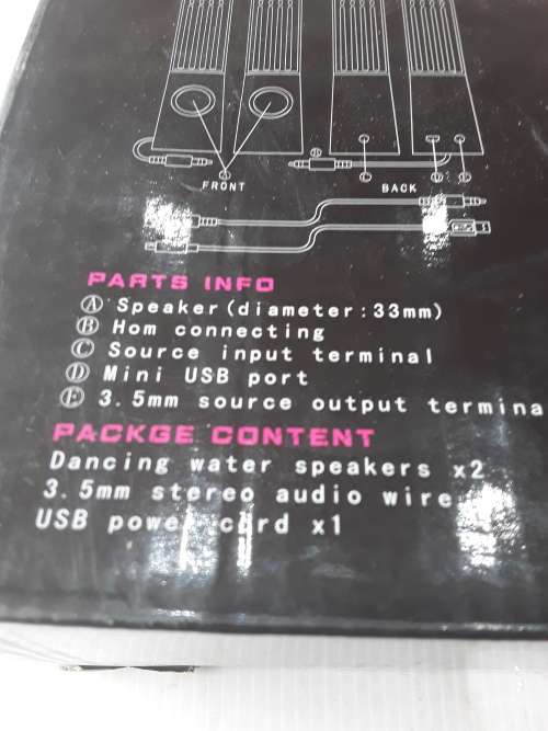 USB DANCING WATER SPEAKERS(COLOUR WHITE)