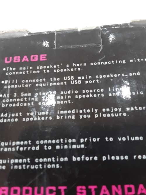 USB DANCING WATER SPEAKERS(COLOUR WHITE)