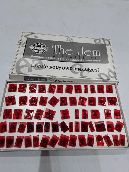 THE JEM ALPHABET SET(CONTAINS 64 CHARACTERS UPPER & LOWER CASE(UNUSED)