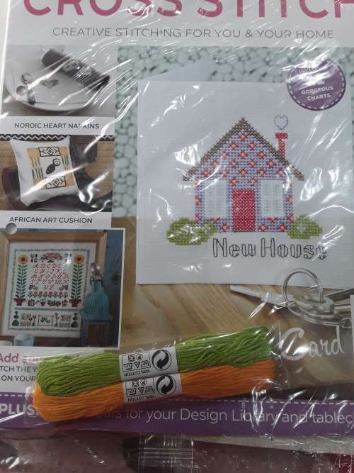 8 ISSUES OF CROSS STITCH PATTERNS(INCL.CANVAS,NEEDLES,COTTONS,BINDER, ETC...)ONE BID