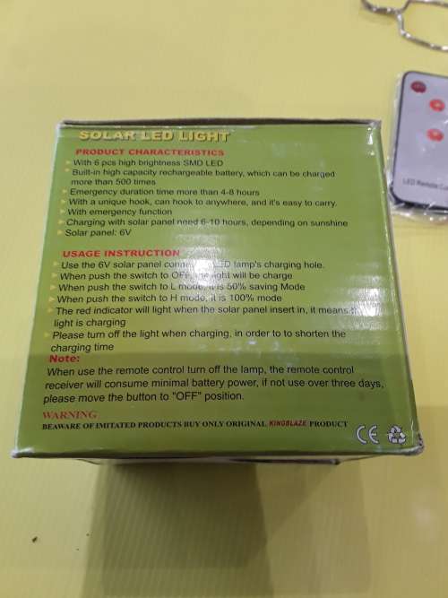 REMOTE CONTROLLED LED SOLAR LAMP(DIMMABLE FUNCTION)