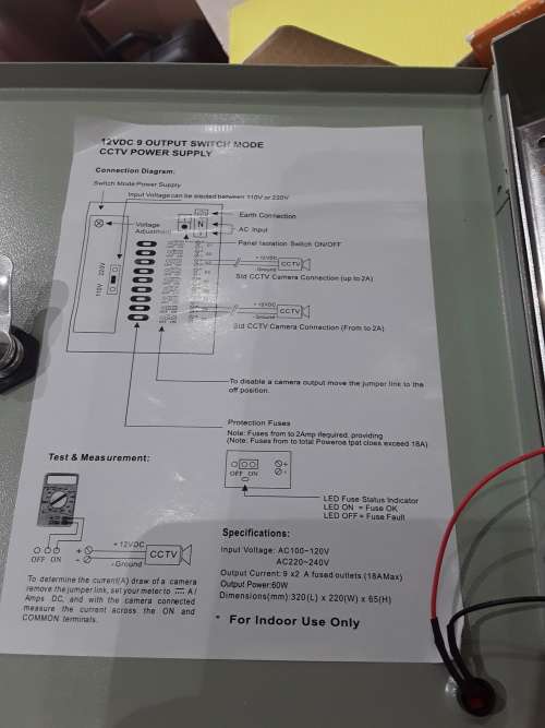 12VDC,9 OUTPUT SWITCH MODE CCTV POWER SUPPLY