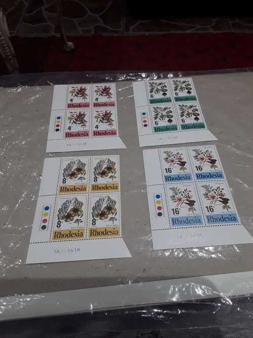 4 X BLOCK OF 4's TREES OF RHODESIA STAMPS(ONE PRICE FOR ALL)MINT