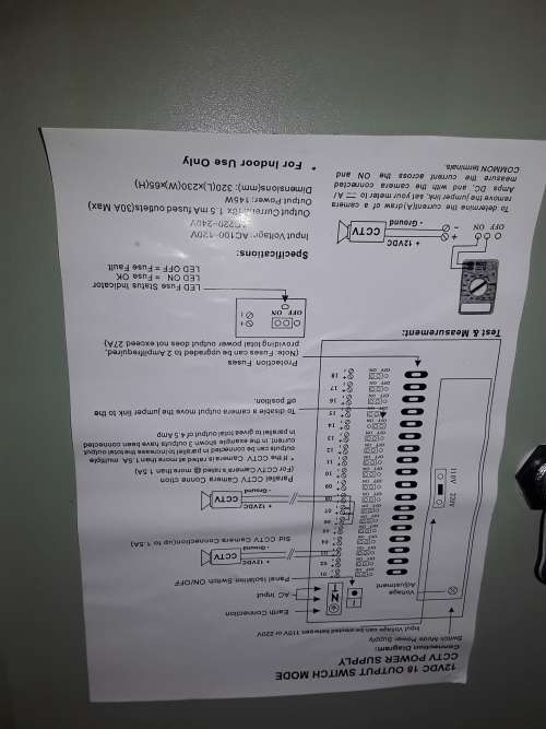 12 VDC,18 OUTPUT SWITCH MODE CCTV POWER SUPPLY