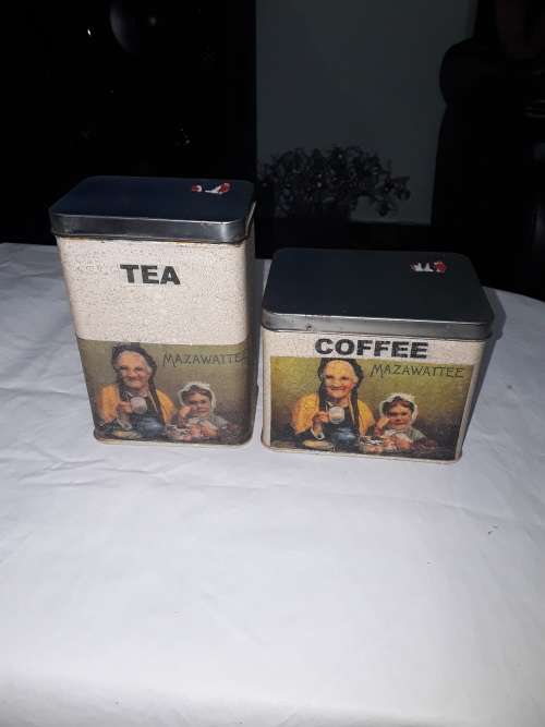 VINTAGE MAZAWATTEE TEA AND COFFEE SET(METAL)