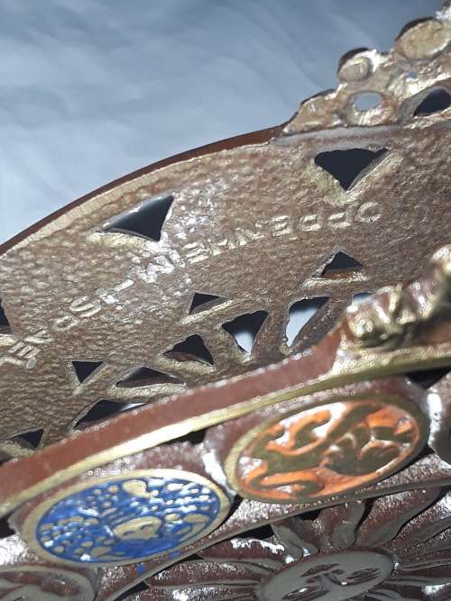 VINTAGE OPPENHEIM ISRAEL BRASS ZODIAC LETTER/NAPKIN  HOLDER( 1950's)