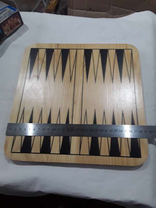 VINTAGE BACKGAMMON (OAK FINISH HARDWOOD BOARD)