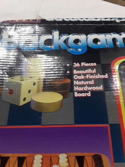 VINTAGE BACKGAMMON (OAK FINISH HARDWOOD BOARD)