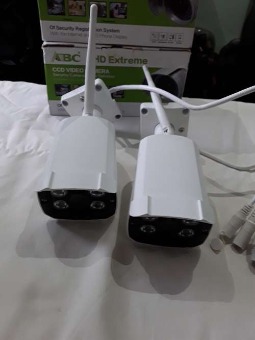 2 X FULL OUTDOOR WIFI CAMERAS(ONE BID FOR BOTH)WITH INTERNET and PHONE DISPLAY